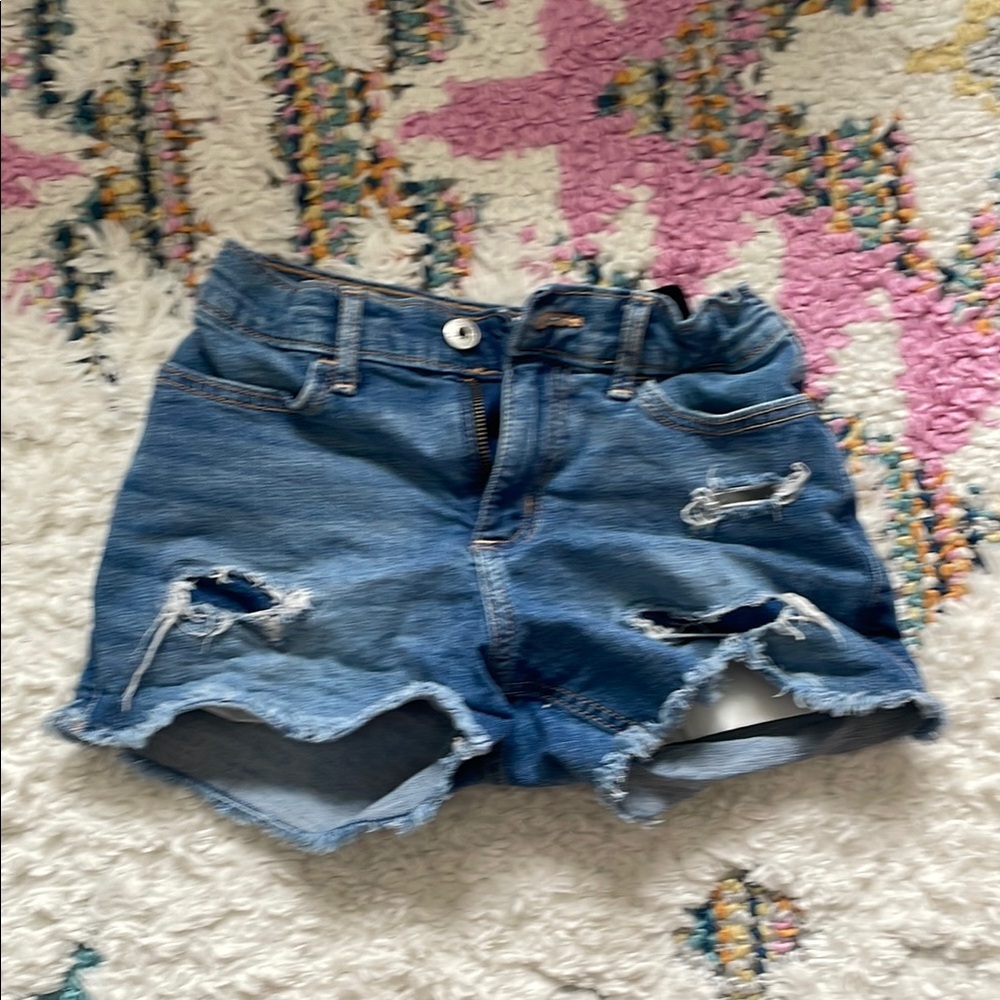 Abercrombie Kids Blue Distressed Denim Shorts